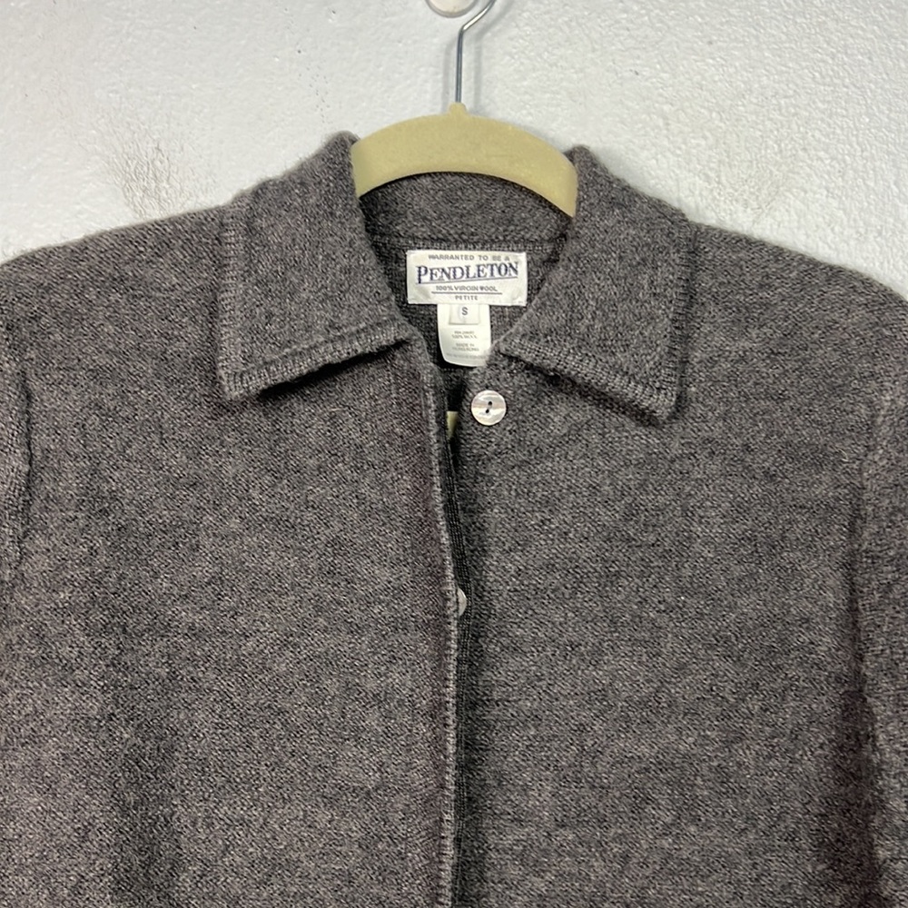 Pendleton Virgin Wool Gray Embroidered Button Fro… - image 2